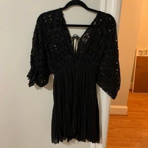 FREE PEOPLE bella eyelet black dress